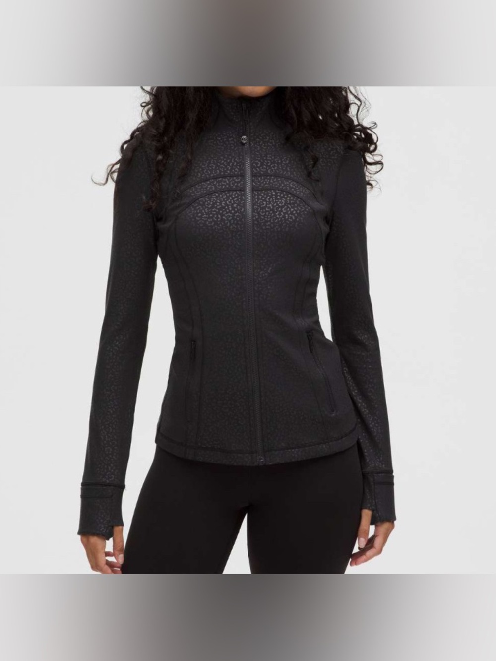 Lululemon Define Jacket Nulu Leopard Daisy Emboss Black